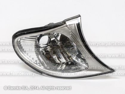 BMW 3 E46 01->05 corner lamp white R silver rim without bulb holder DEPO