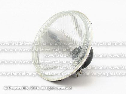 Headlight universal 178mm H4+parking lamp, flat glass 527009