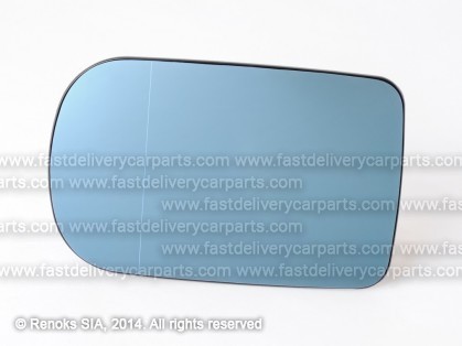 BMW 5 E39 96->00 spoguļa ieliktnis L apsildāms sfērisks zils stikls 166x105mm