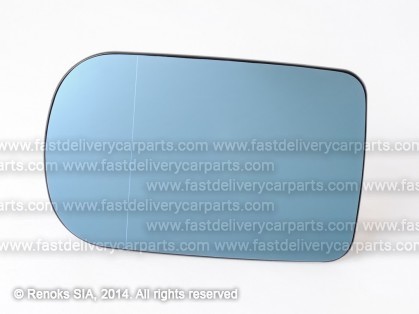 BMW 5 E39 96->00 mirror glass with holder L heated aspherical blue 166x105mm