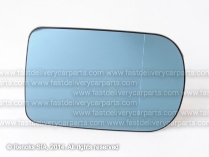 BMW 5 E39 96->00 spoguļa ieliktnis R apsildāms sfērisks zils stikls 166x105mm