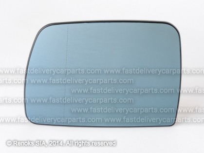 BMW X5 E53 00->03 mirror glass with holder L heated aspherical blue