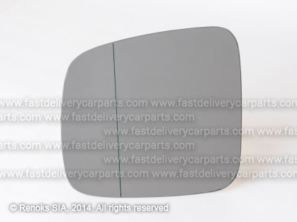 VW Transporter 03->09 spoguļa stikls L sfērisks ar līmlentu TW