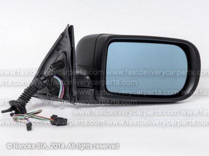 BMW 5 E39 96->00 mirror R electrical heated primed convex blue 7pins