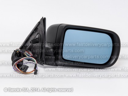 BMW 5 E39 96->00 mirror R electrical heated primed aspherical blue foldable 11pins