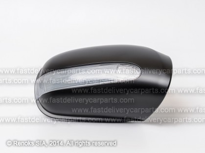 MB S W220 98->02 mirror cover R black with flasher model without puddle lamp illumination