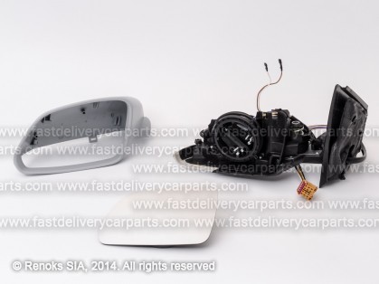 VW Polo 05->09 spogulis L elektro apsildāms gruntēts sfērisks ar pagriezienu 5pins