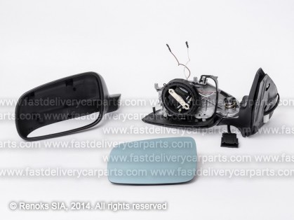 VW Golf 98->03 spogulis L elektro apsildāms melns taisns zils stikls 5pins lielais