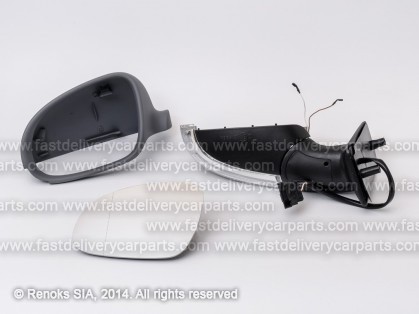 VW Sharan 00->10 spogulis L elektro apsildāms gruntēts sfērisks ar pagriezienu 6pins 04->00