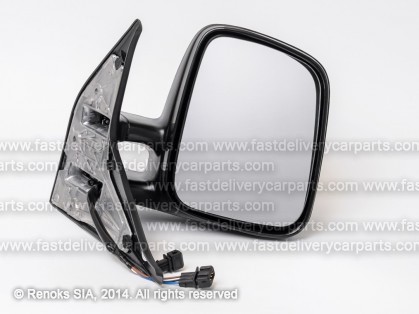 VW Transporter 90->03 spogulis R elektro apsildāms melns liekts 2kont 2/3pins