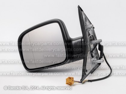 VW Transporter 03->09 spogulis L elektro apsildāms melns sfērisks 5pins