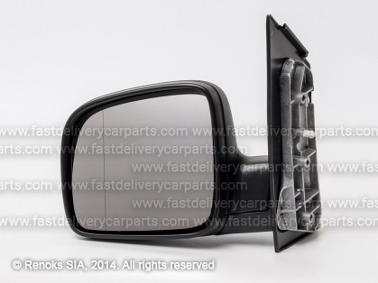 VW Caddy 04->10 spogulis L manual melns sfērisks