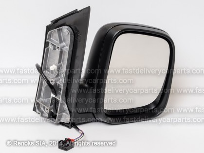 VW Caddy 04->10 spogulis R elektro apsildāms melns liekts 5pins