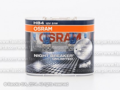 Bulb HB4 9006 51W 12V OSRAM Night Braker Unlimited +110% set 2pcs