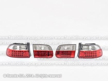 HN Civic 91->95 aizmugures 3D red/clear +LED komplekts