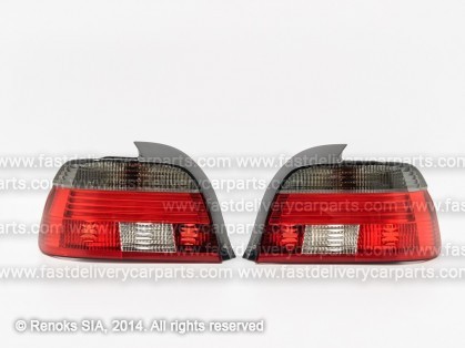 BMW 5 E39 00->04 aizmugures GREY/RED LED joslas komplekts L+R HELLA