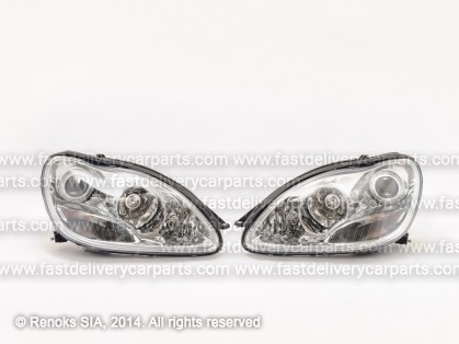 MB S W220 98->02 lukturis XENON CLEAR ar motoriņu komplekts 2gab E DEPO