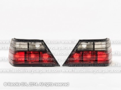 MB E W124 85->95 aizmugures lukturi CRISTAL tonēts/sarkans komplekts E DEPO
