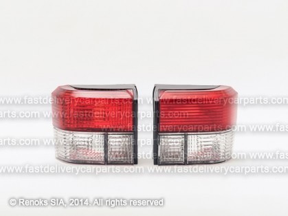 VW Transporter 90->03 aizmugures CRISTAL balts/sarkans komplekts E DEPO