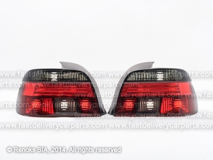 BMW 5 E39 96->00 aizmugures SED CRISTAL +LED joslas, tonēts/sarkans komplekts E DEPO