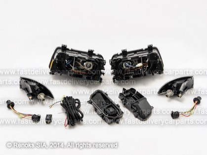 AD A4 95->99 head lamp Engel Eyes with corner lamp, black set E DEPO