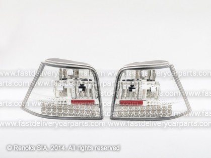 VW Golf 98->03 aizmugures LED gaišs hroms komplekts E