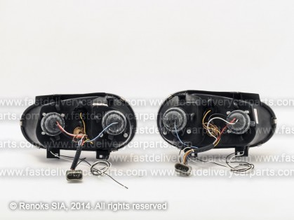 VW Golf 98->03 lukturis H7/H1 gaišs hroms +LED komplekts E