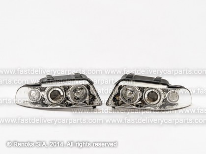 AD A4 95->99 head lamp Engel Eyes with corner lamp chrome set E