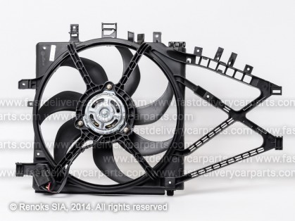 OP Corsa 00->06 ventilators ar difuzoru 385mm 200W 3pin ar rezistoru